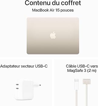 Apple 2024 Portable MacBook Air 15 Pouces avec Puce M3 : écran